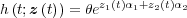 h(t;z(t)) = θez1(t)α1+z2(t)α2
