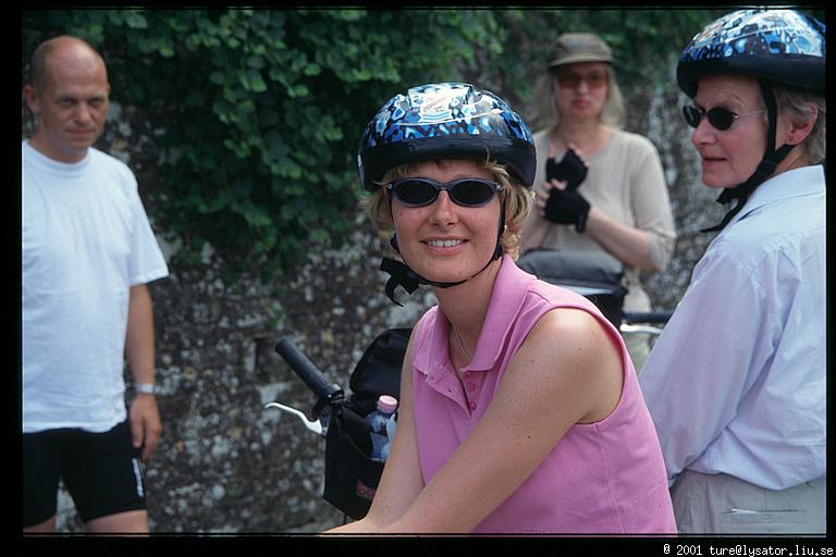 Elin, outside Siena while we were fitting our bikes for the first leg of the trip.