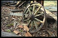 Old wheel in ruin