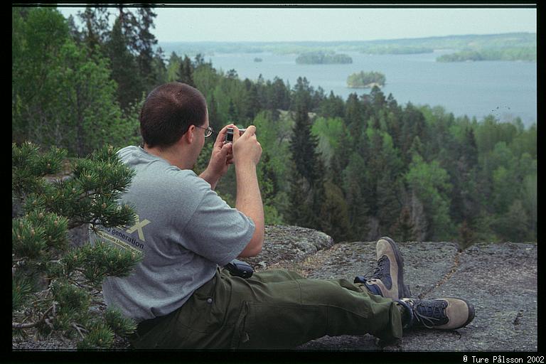 Henrik shooting the view from Klevberget