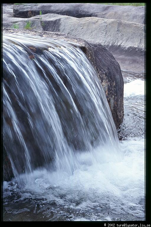 Close-up of stream in the dead fall, Storforsen