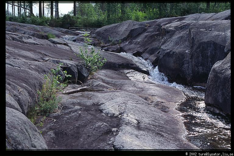 Close-up of stream in the dead fall, Storforsen