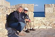 Dad and Elin at the fort, Larnaka